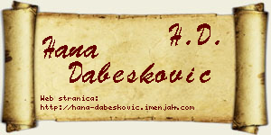 Hana Dabesković vizit kartica